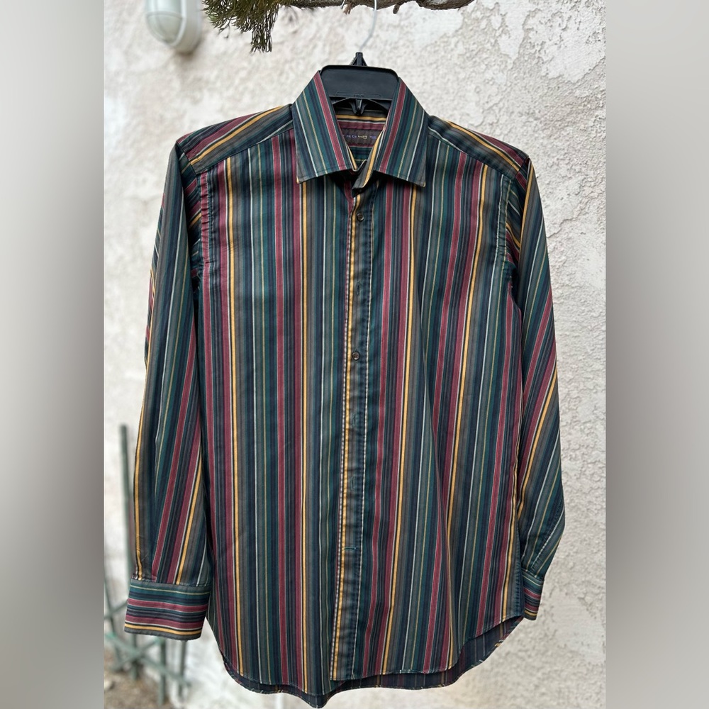 NW Etro Italy 🇮🇹 Made Multicolored Dress Shirt, Sz 40/L